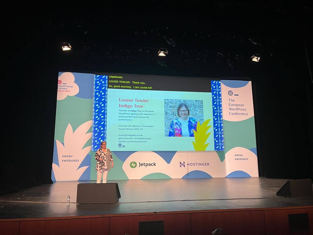 Louise speaking at WCEU